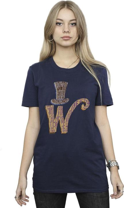 Immagine prodotto Willy Wonka & the Chocolate Factory W Logo Hat Maglietta Ampia Donna (3XL)