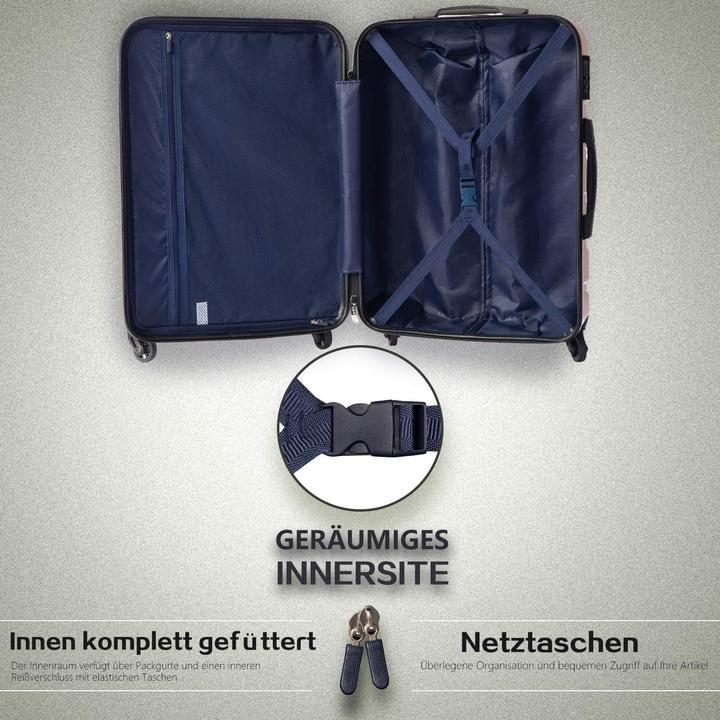 Produktbild Coolife Hartschalen-Handgepäckkoffer mit TSA-Schloss (38 l, Handgepäck (bis 50l))