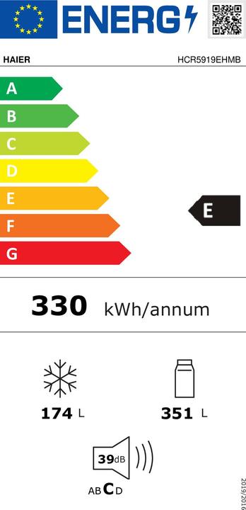 Label énergétique Haier 'HCR5919EHMB' (EN ANGLAIS) (528 l)