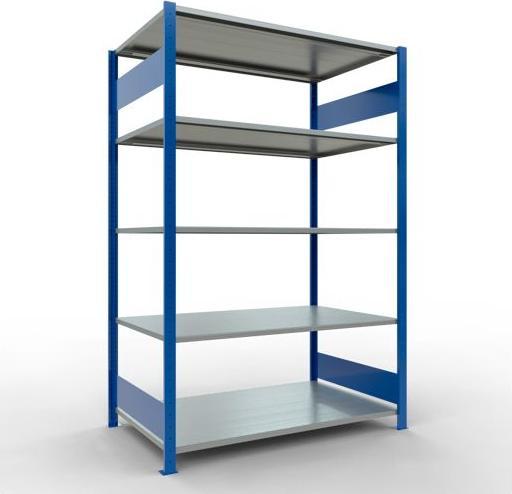 Sistema di scaffalature di base senza viti MULTIplus150 con ripiani di lunghezza