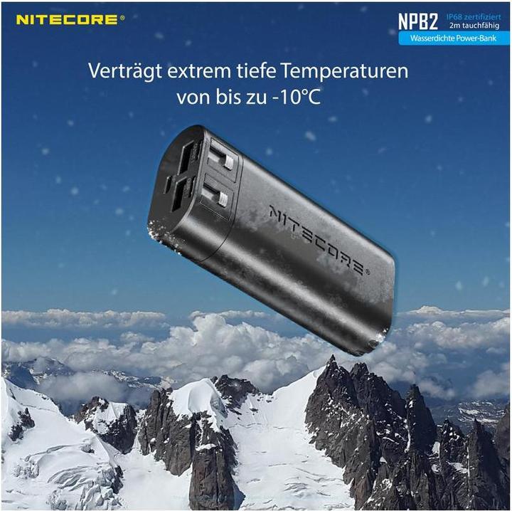 Produktbild Nitecore Powerbank NPB2 - 10000mAh, wasserdicht (10000 mAh, 18 W)