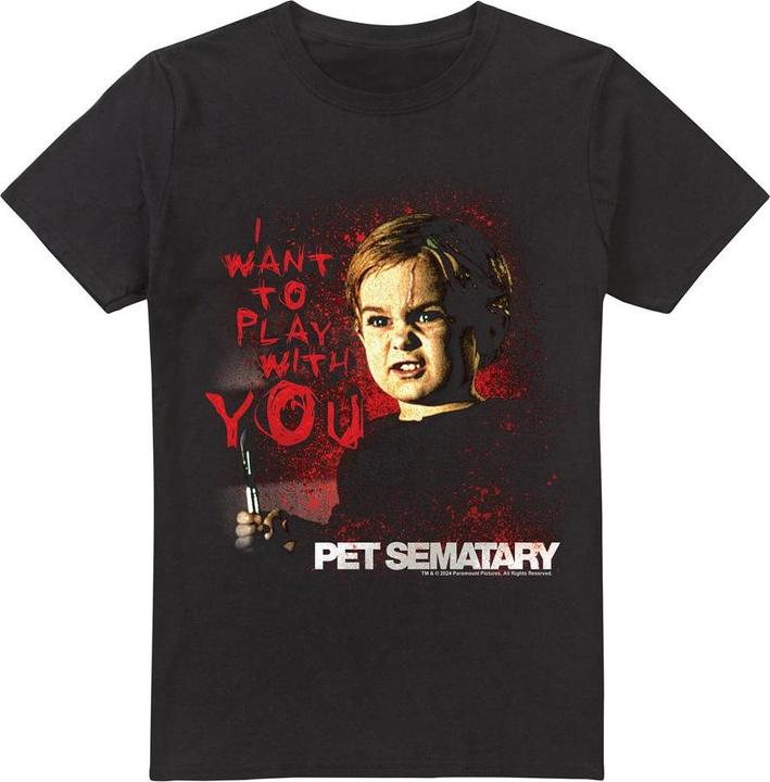 Actual product image Pet Sematary Mens I Want To Play T-Shirt (L)