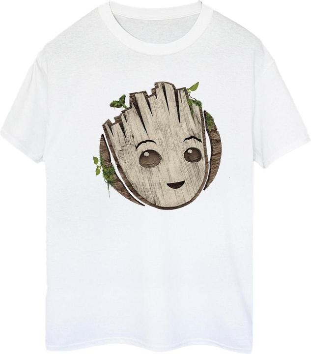 Actual product image Womens/Ladies I Am Groot Wooden Head Cotton Boyfriend T-Shirt (M)