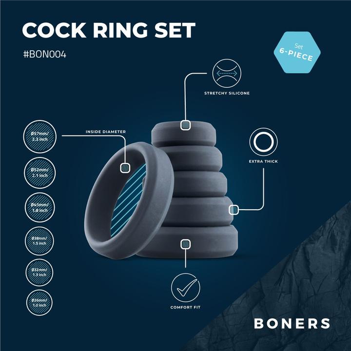 Image du produit Boners Ensemble de cockring large (9 cm)