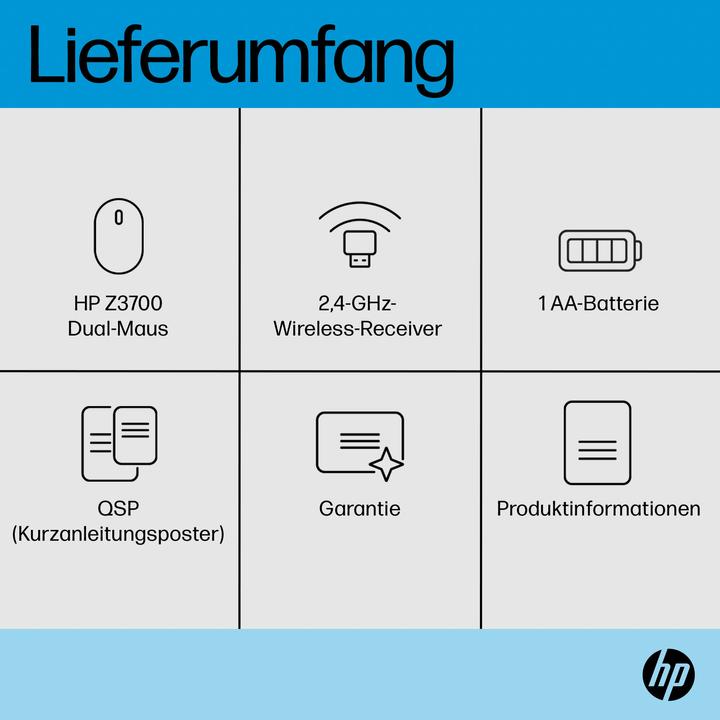 Image du produit HP Souris sans fil Z3700 Dual Silver EURO (P) (Sans fil)