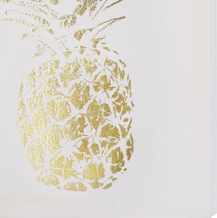 Actual product image Beliani Canvas painting pink / gold pineapple motif set of 3 30 x 30 cm APESIKA (30 x 30 cm)