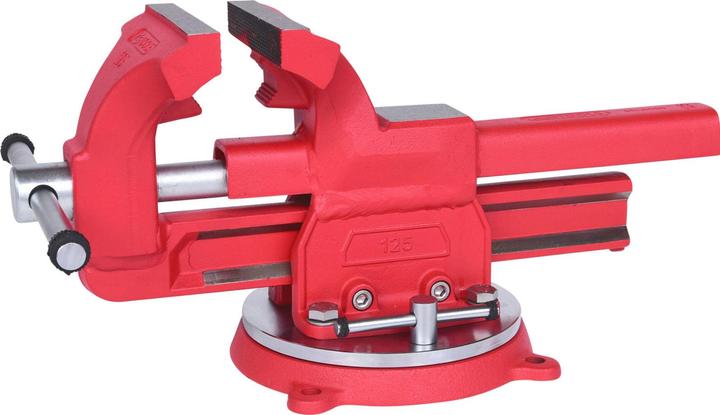 Produktbild KS Tools Parallel-Schraubstock mit Drehteller, Backenlänge 120 mm, mit Rohrspannbacke (120 mm)