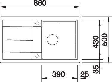 Actual product image Blanco Metra 5 S (Top-mounted sink, 86 cm, 50 cm)
