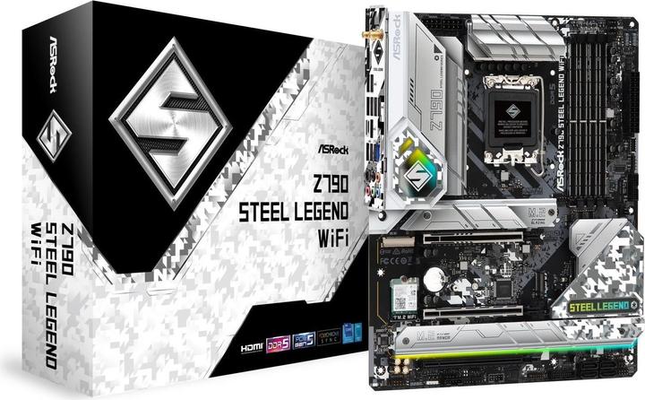 Productafbeelding AsRock Z790 STEEL LEGEND WIFI ATX Intel DDR5 So.1700 retail (LGA 1700, Intel Z790, ATX)