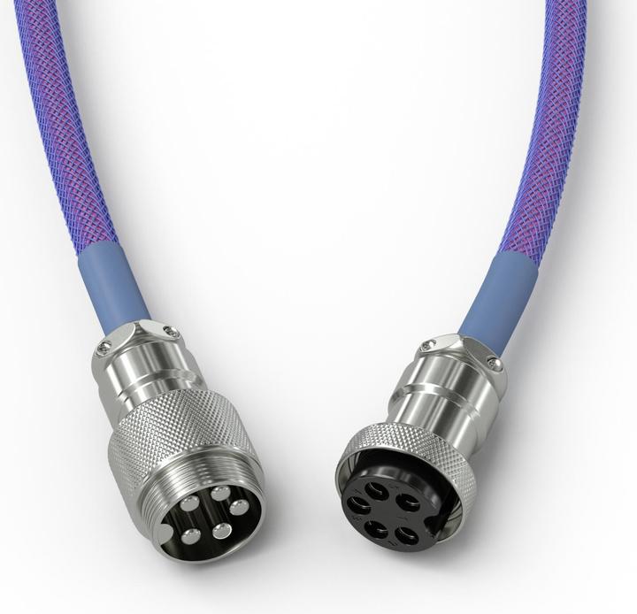 Image du produit Glorious GMMK Coiled Cable Nebula, Câble spiralé, USB-C/USB-A - violet/argenté
