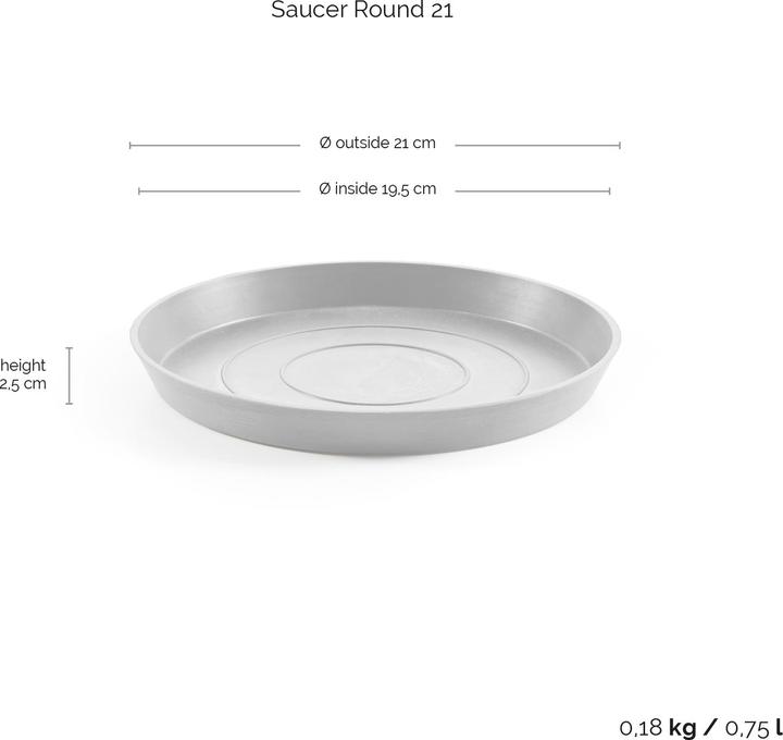 Actual product image Ecopots Saucer round 21
