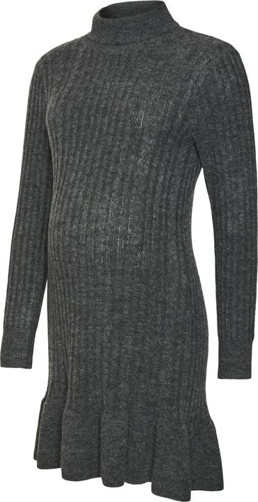 Produktbild Mamalicious Normal geschnitten Rollkragen Gerippte Ärmelbündchen Schmale Ärmel Kurzes Kleid Strickkleid (L)