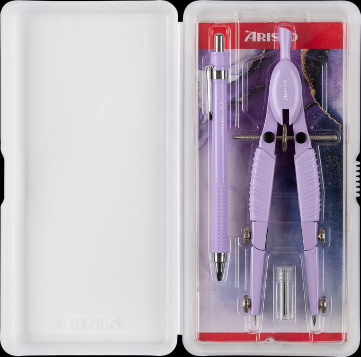 Image du produit Aristo Set compas Topline + porte-mine, série art, lavende