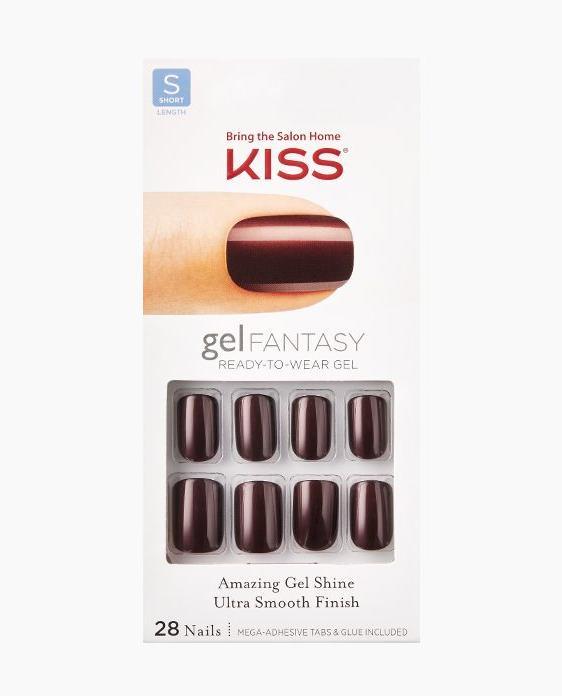 Produktbild KISS Gel Fantasy Nail Kit - Absolutely Fabulous (Kunstnägel, Durchsichtig, Bordeaux)