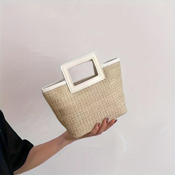 Image du produit Only-Bags.Store Sac à main en paille tissée, sac fourre-tout style boho, sac d'été pour femmes, sac à main en