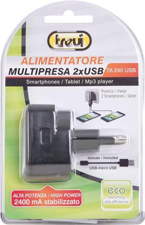Image du produit Trevi TA 240 USB 2400 mA 2xUSB POWER SUPPLY