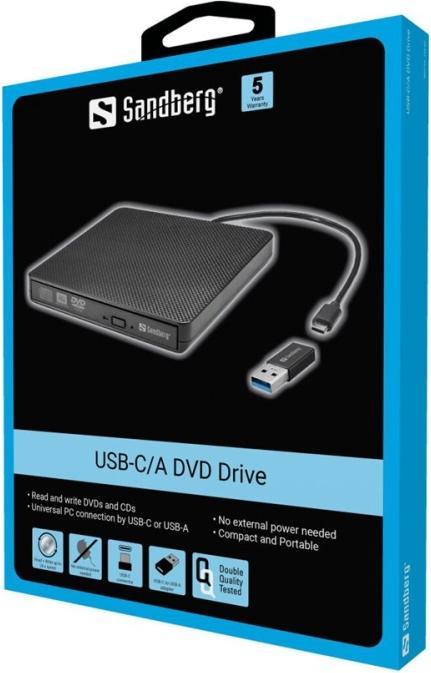 Immagine prodotto Sandberg Unità DVD USB-C/A (Masterizzatore DVD)