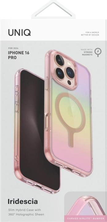 Produktbild Uniq Iridescia Magclick Charging Case for iPhone 16 Pro - Pink (Apple iPhone 16 Pro)