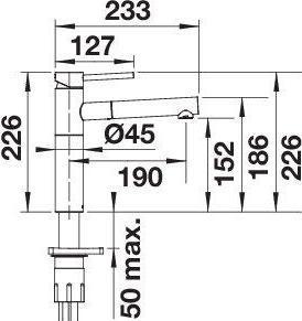 Actual product image Blanco ALTA-S II | Stainless steel chrome | Low pressure | With pull-out hose | Backflow preventer