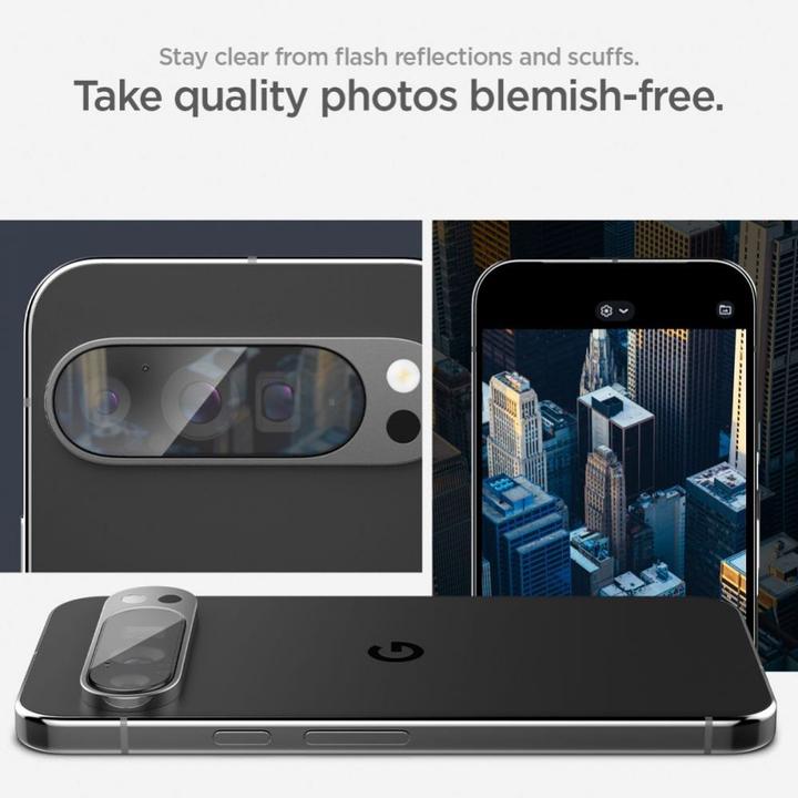 Immagine prodotto Spigen Proteggi fotocamera in vetro temperato EZ Fit Google Pixel 9 Pro 2-Pack (2 Pezzo/i, Google Pixel 9 Pro)