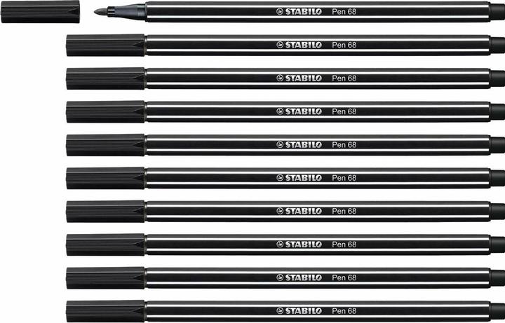 Produktbild STABILO Pen 68 Premium-Filzstift (Schwarz, 10 x)