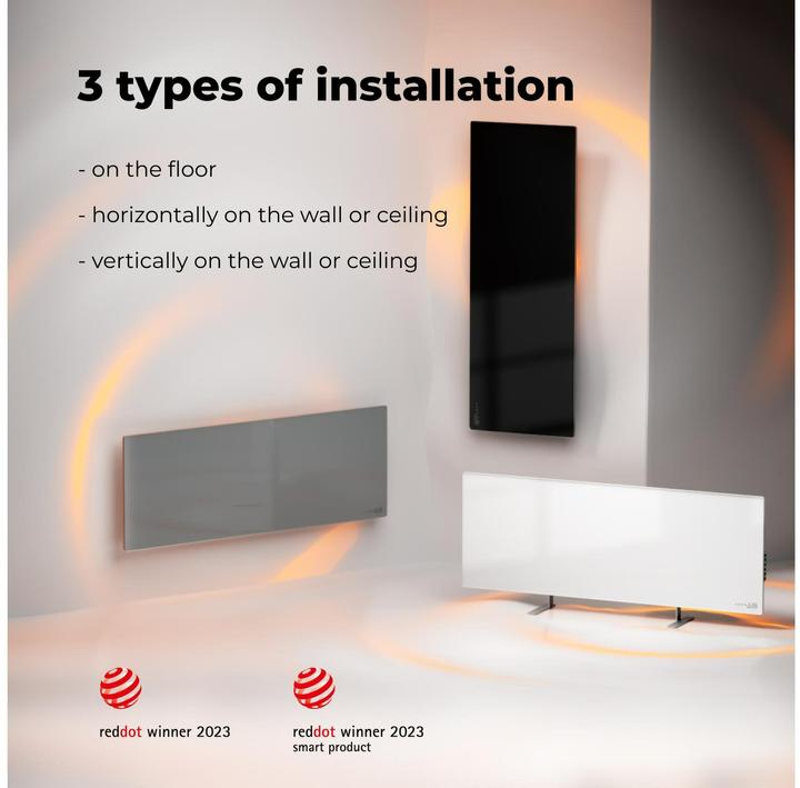 Actual product image Aeno Premium Eco Smart LED infrared heater 700 W, grey (700 W)