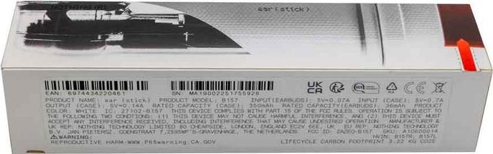 Actual product image Nothing Ear (Stick) (No noise cancelling, 7 h, Wireless)
