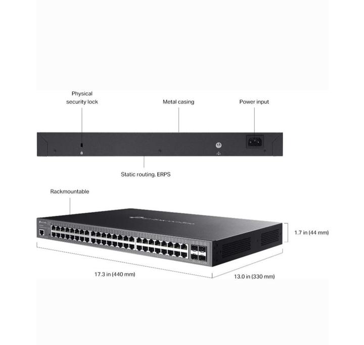 Actual product image TP-Link SG3452XMPP - Omada managed switch L2+, PoE++, 750W (48 ports)