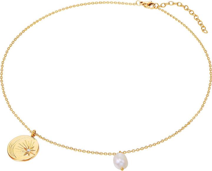 Produktbild Valero Pearls Damen Edelstahl Preciosa Süsswasser-Zuchtperle Gelbgold 40,0 cm Grundkette + 5,0 cm (Edelstahl, 40 - 45 cm)