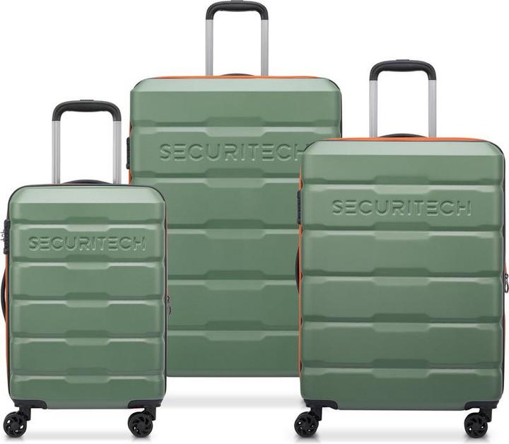 Delsey Securitech by Paris - Luggage set Citadel - 3 -piece - Hand luggage 37L + Roller luggage 77L (34 l, Hand luggage (up to 50 litres))