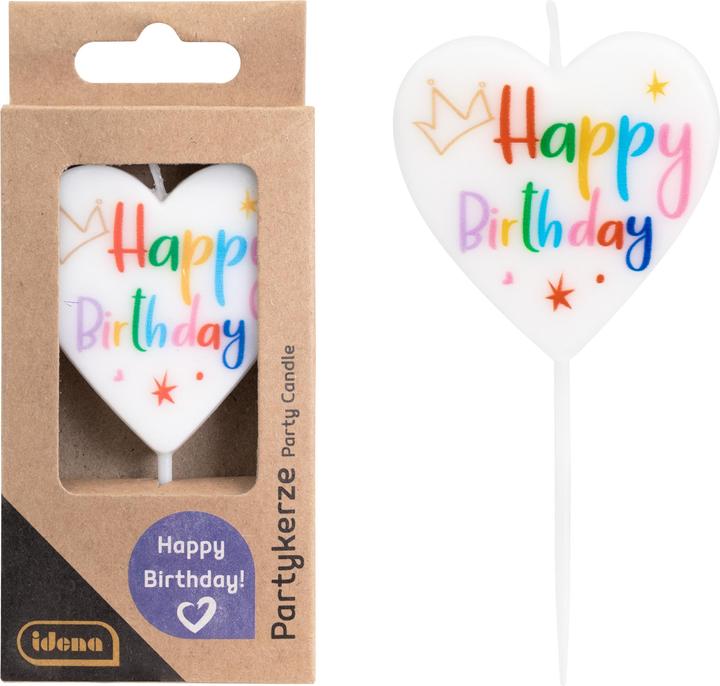 Produktbild Idena Kerze Happy Birthday Herz (1 x)