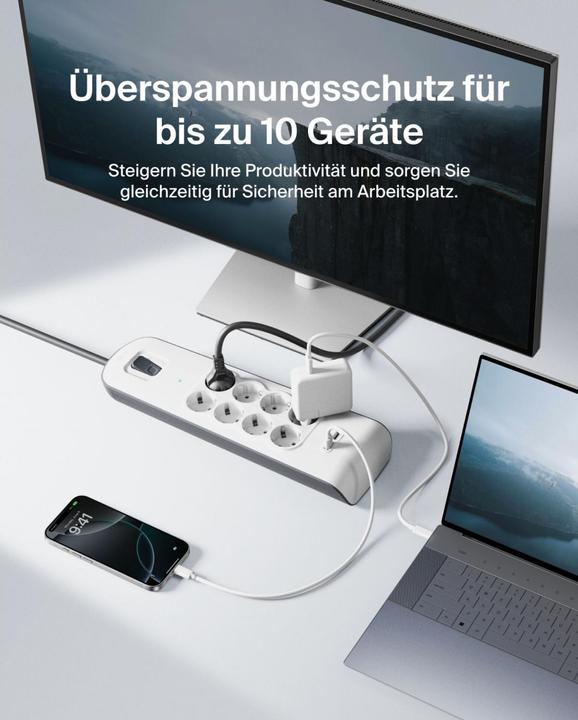 Actual product image Belkin Steckdosenleiste 8-fach 2 Meter Netzkabel BSV804vf2M-V2 (8 x, 2 m)
