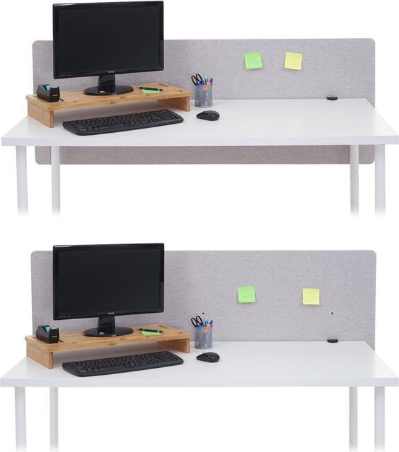 Image du produit Mendler Cloison acoustique de bureau, écran d'intimité de bureau, double paroi tissu/textile - 160x60cm