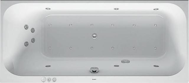 Image du produit Duravit Baignoire balnéo rectangulaire HAPPY D.2 150 l 1700x700 we 1 RS gauche Air-System (150 l, 170 cm, 70 cm)