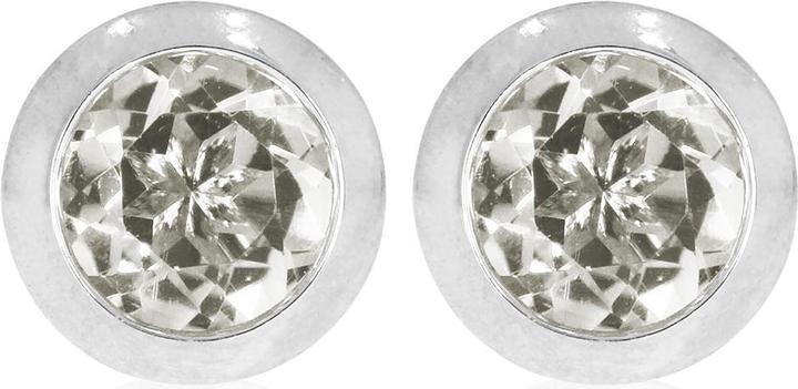 Immagine prodotto Xen Orecchini solitari con topazio bianco di circa 2,1 carati. (Argento 925)