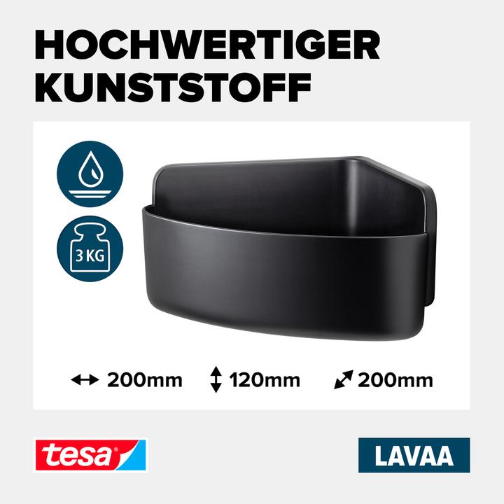 Actual product image tesa LAVAA Corner shower basket incl. adhesive solution without drilling