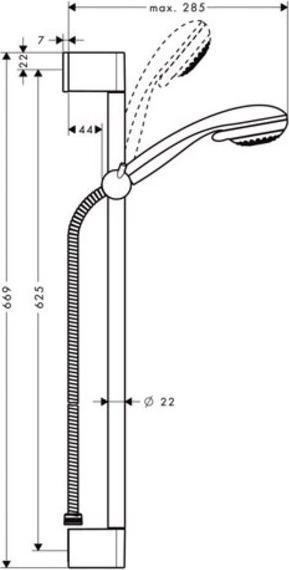 Produktbild hansgrohe HG Brauseset CROMETTA 85 MULTI Brausestange Unica'Crometta 650mm chrom
