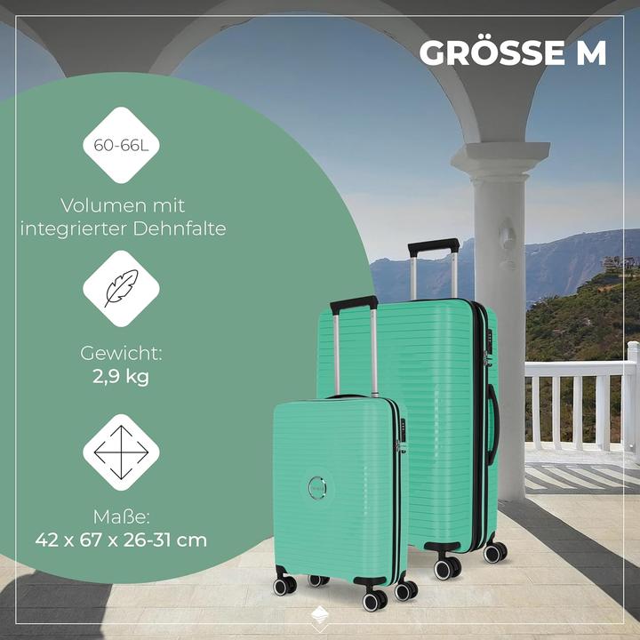 Image du produit Travelite Orbita Ensemble de valises à 4 roulettes 3 pièces avec soufflet extensible (208 l, XL (à partir de 115l))