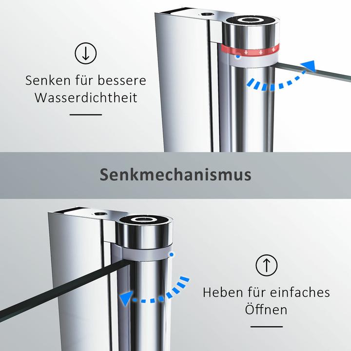 Actual product image SONNI Duschkabine Eckeinstieg Flügeltür ohne Rahmen 195cm 90x90cm (120 cm, 195 cm)
