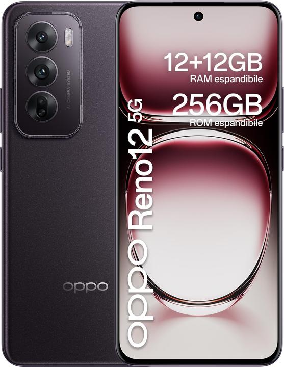 Immagine prodotto OPPO Reno12 5G (256 GB, Nero Marrone, 6.69", Doppia SIM, 50 Mpx, 5G)