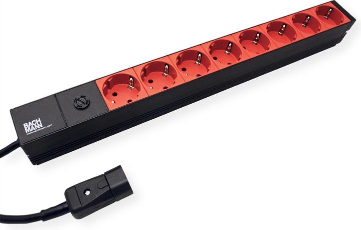 Actual product image Bachmann 19" 8-way power strip Fine-wire fuse