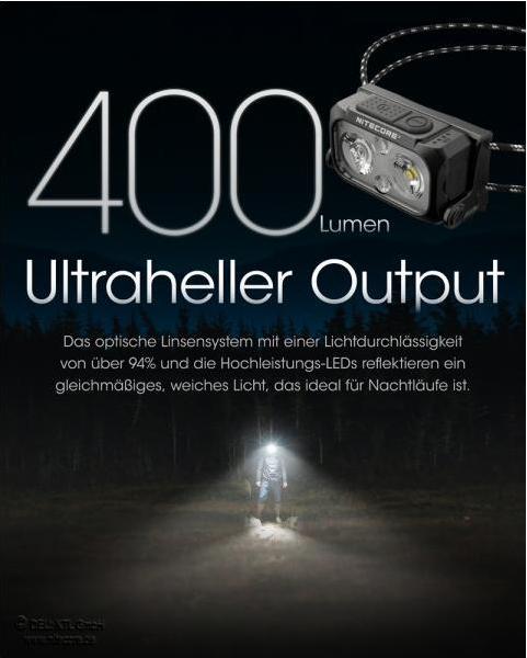 Actual product image Nitecore NU25UL (400 lm)