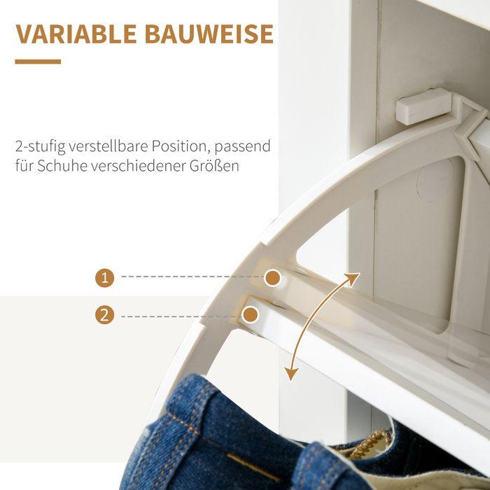 Immagine prodotto Swisshandel24 Scarpiera, 2 scomparti, 12 paia di scarpe, 72cmx26cmx80cm, bianco + marrone