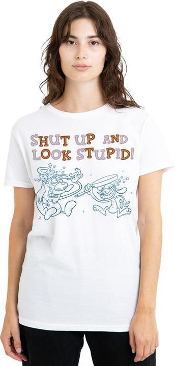 Immagine prodotto Ren & Stimpy Shut Up And Look Stupid! Maglietta Adulto Unisex (S)