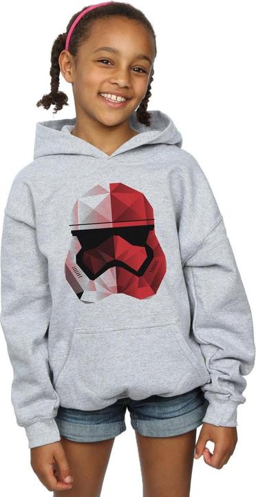 Actual product image Star Wars Girls The Last Jedi Stormtrooper Red Cubist Helmet Hoodie (152, 158)