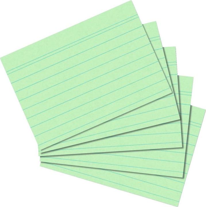 Herlitz Schede, DIN A7, foderate, verde in carta, 170 g/m², senza legno, colore della linea: blu, doppio (A7, 170 g/m², 100 x)