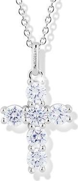 Actual product image Modesi Charming silver necklace Cross with cubic zirconia M00541 (chain. pendant)