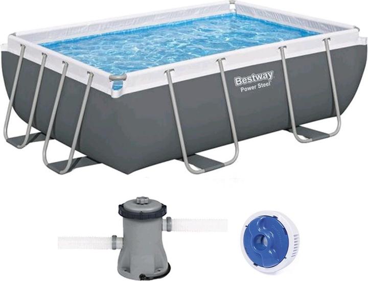 Produktbild Bestway Power Steel Frame Pool Set mit Filterpumpe 282 x 196 x 84 cm (282 x 196 x 84 cm)