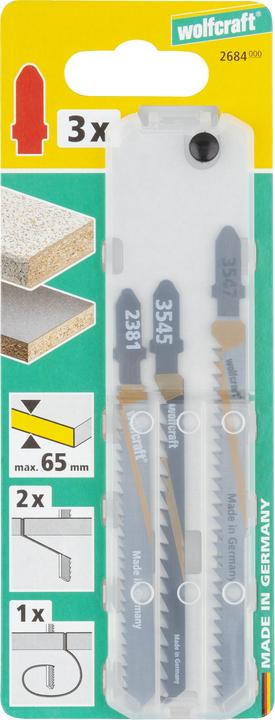 Immagine prodotto wolfcraft wolfcraft 1 Set di lame per seghetto alternativo da cucina con albero a T da 3 pezzi