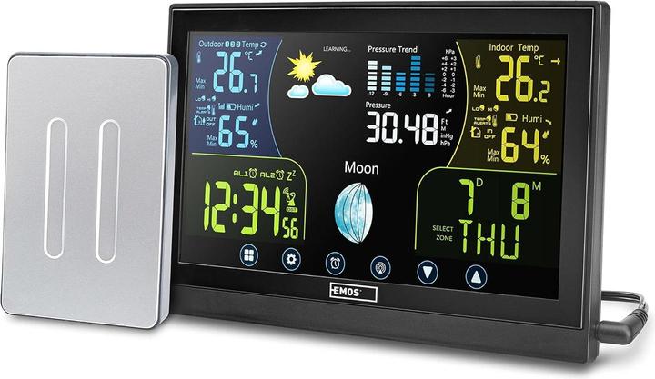 Emos Wetterstation mit Funkuhr und Aussensensor